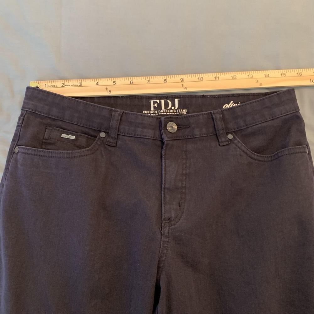FDJ French Dressing Olivia Straight‎ Jeans Womens 12P Petite Brown Mid Rise - Picture 5 of 11